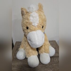 Goffa Palomino Pony Plush Stuffed Animal Horse Soft and Floppy w/Bandana SEE PIC